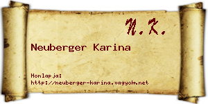 Neuberger Karina névjegykártya